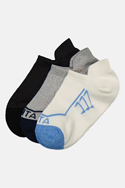 Anta Kids Boy 3 Pairs Brand Logo Ankle Socks, Multicolor