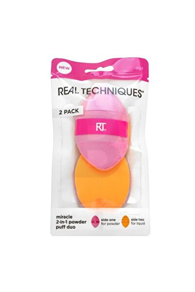 Real Techniques Miracle Duo 2-în-1 pentru pudră de machiaj – burete de machiaj