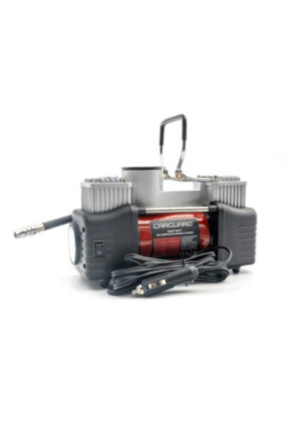 CarGuard Compresor auto robust cu doi cilindri – 50 L/min – 150 PSI – LED + K...