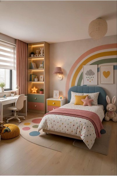 Elizim Home Lighting Tütü Masal Powder Ruffled Wired Wall Sconce – Decorative Lighting for Children's Room and Bedroom