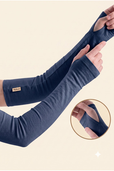 MyReal Finger-Grip Lycra Combed Cotton Sleeves - Flexible, Anti-Sweat, Non-Ir...