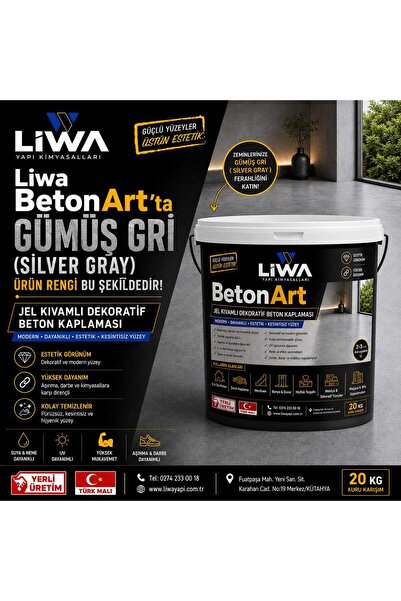 liwa yapı kimyasalları Liwa BetonArt Jel Kıvamlı Kendiliğinden Yayılan Dekora...