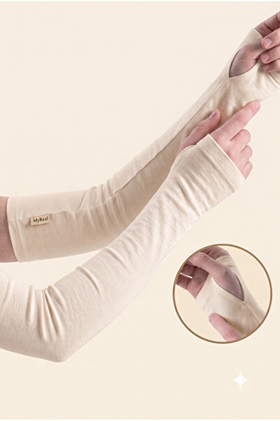 MyReal Finger-Grip Lycra Combed Cotton Sleeves - Flexible, Anti-Sweat, Non-Ir...