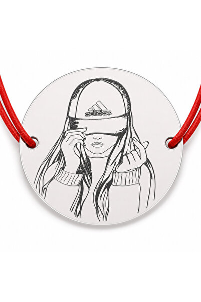 Simoshop Brățară argint 925 cu bănuț Fată urbană cu șapcă, șnur reglabil — ca...
