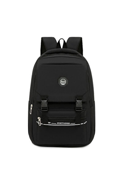 OEM Rucsac școlar, 30x14x45cm, negru, 6517