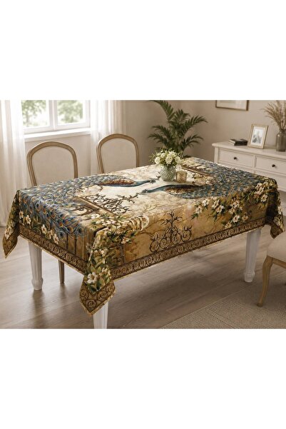 Yeshome Collection غطاء طاولة طعام وغرفة معيشة منسوج بنمط زهور يتسع لـ 6 أشخا...