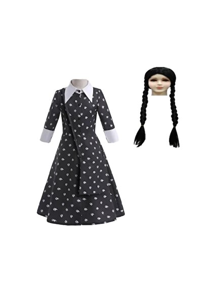 Funny Party Shop Costum de carnaval pentru fete, Familia Addams, Wednesday, R...