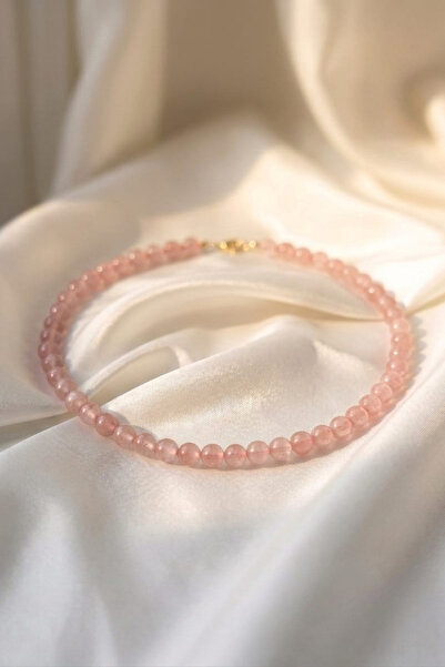 Elifsu Jewelry قلادة لومينا ميرميد جلاس من الحجر الطبيعي الشفاف الملون، كوارت...