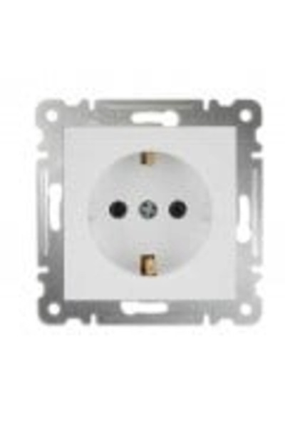 Generic Brand 1 Piece Makel Karea White Grounded Socket Frameless