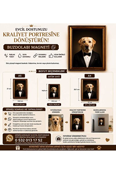 Comfort Premium Wipes KİŞİYE ÖZEL RESİM EVCİL HAYVAN PORTRESİ – BUZDOLABI MAG...