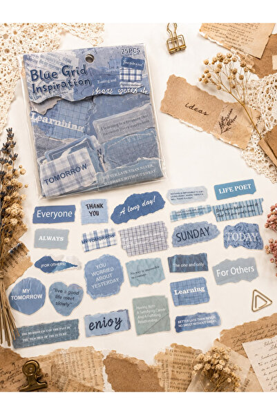 hediyeofisi Pastel Yazı Scrapbook Sticker Seti 25 Adet