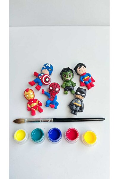 STELLA CANDLE WORKSHOP Super Heroes 6-Piece Mother Child Adult Stone Painting...