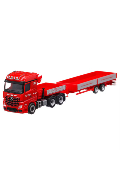 Herpa Sigilat- Mercedes-Benz Arocs 6x4 L Autospeciala Rosu cu Gri- Scara 1:87-