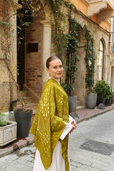ENRİCO FERRİ Lusso Shoulder Shawl - Oil Green