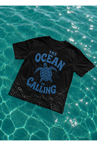 VODEXA Women's and Men's Oversize T-Shirt Ocean Printed 100% Cotton T-Shirt C...