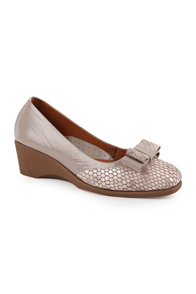Libero Women's Wedge Heeled Shoes Short Heeled Snake Print Bow Mother's Shoes...