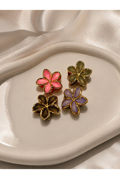 Elmosia Jewelry 4-Piece Lotus Hair Clips with Gold Detail, Strong Hold, Women...