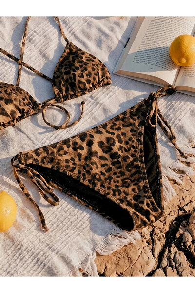 LC Waikiki TexX Store Kalitesi Leopar Desenli Kadın Bikini Altı