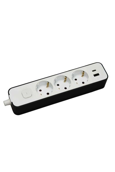 OEM Inox Kiss Πολύμπριζο 3 θέσεων 3*1,5mm²/1,5m με παιδική προστασία &amp; δι...