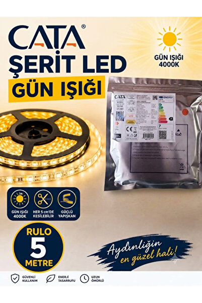 Akses Aydınlatma Cata 3000K Gün Işığı Şerit LED 5 Metre Rulo (10 Çipli İç Mekan)
