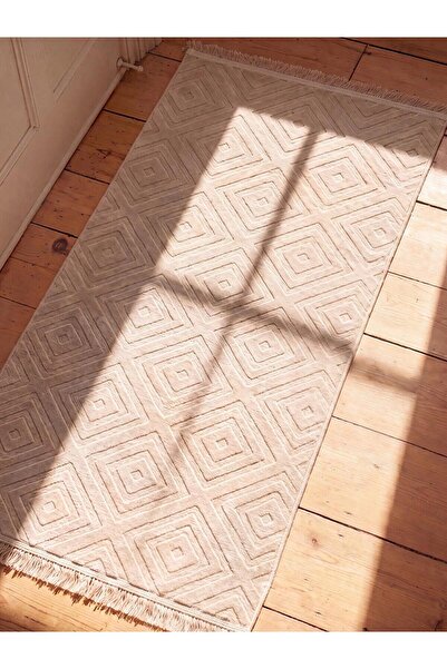 LC Waikiki Geometrik Desenli Püsküllü Dikdörtgen Halı 80x150 Cm (W6)