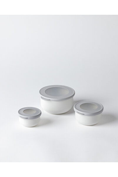 Madame Coco Vadin 3-Piece Storage Container - Soft Gray - 1750 ml