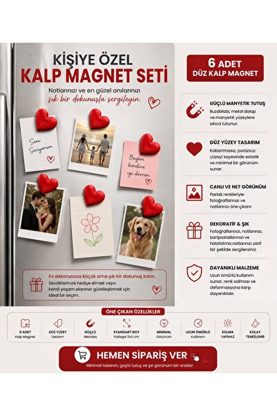6'LI KALP MAGNET SETİ