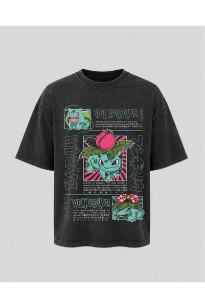 OPPPSSS Pokemon Printed Black Relaxed Fit Unisex T-Shirt