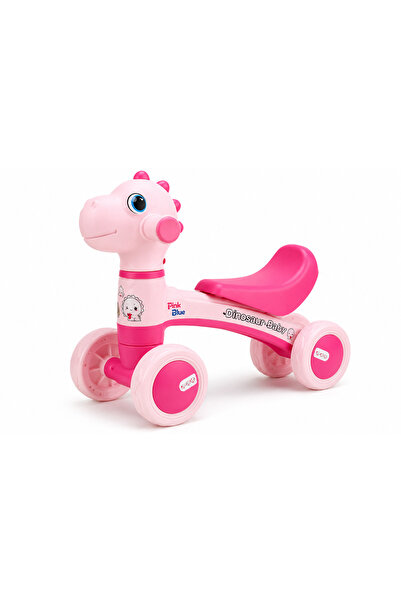 PinkBlue Bicicleta Ride-On fara Pedale Dino PinkBlue, 4 Roti, Lumini si Muzic...
