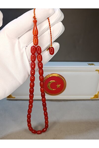 HALİL KOÇAK Oil-Like Textured Cinnamon Red Praying Beads