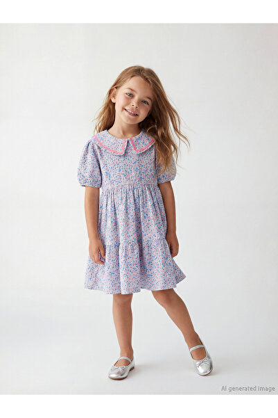 LC Waikiki Trendlucky Girl's Dress with Flowers in Difference