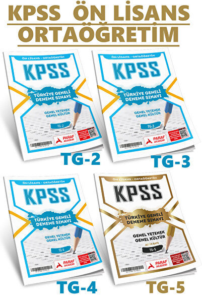 Paraf Akademi Türkiye Geneli KPSS Ön Lisans-Ortaöğretim Deneme Sınavı Seti (2. 3. 4. ve 5. Sayı)