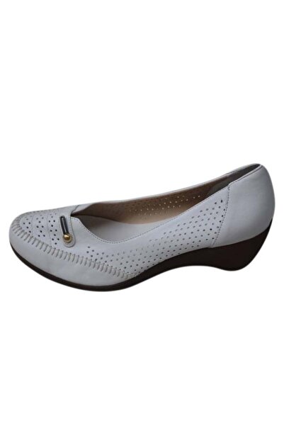 OEM Pantof alb de primavara-vara cu model de perforatii mici in fata