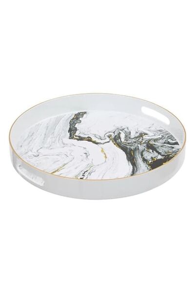 ATMOSPHERA CREATEUR D'INTERIEUR Round decorative tray, Atmosphera, marble eff...