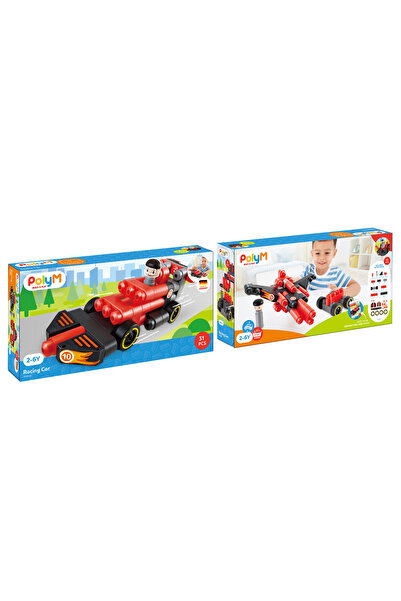 Hape Toys PolyM – Masina de curse de jucarie (31 piese)