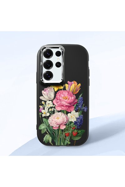 Hontinga Samsung Galaxy S25 Ultra Compatible Case Camera Protector Black Sili...