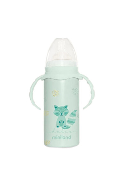 Miniland Dolce 240 ml Sticlă termică din oțel inoxidabil, culoare mentă, cu cioc