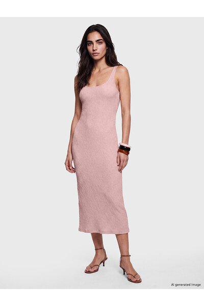 LC Waikiki Trendlucky with a Difference in Color Square Neck Textured Bodycon...