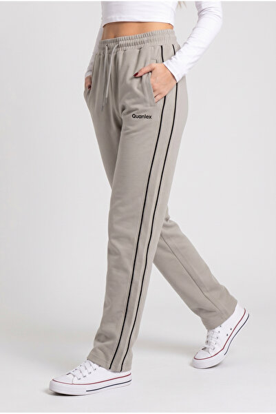 Quanlex Women's Stone Color Double Ribbed Straight Leg Sweatpants High Waist ...