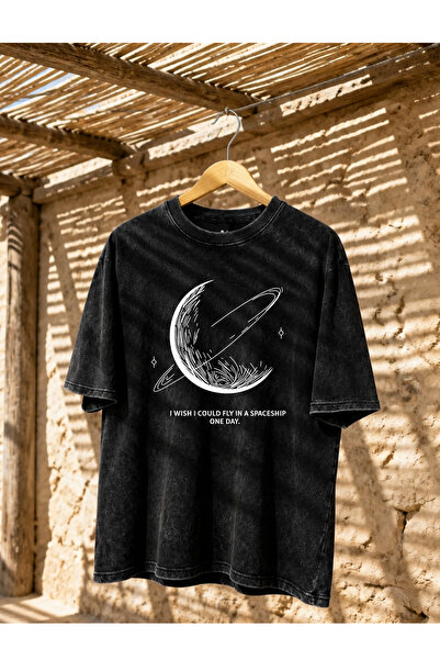 HOFFNUNG Unisex Oversize Vintage Washed Street Style Μόδα του δρόμου Βαμβακερ...