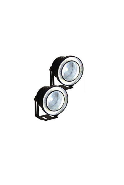 OEM 2 Χ Universal fog φώτα ομίχλης LED COB Angel Eyes 3 ίντσες- 7.6mm λευκό σ...