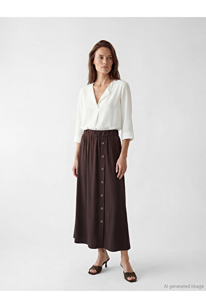 LC Waikiki Alita City A-Line Belmando Skirt with Elastic Waist and Contrast Trim