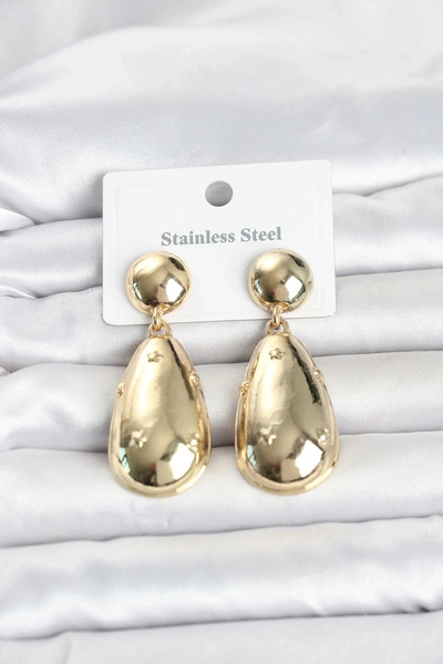 Generic Brand Mey Import ®   316L Steel Gold Color Drop Model Women's Earrings