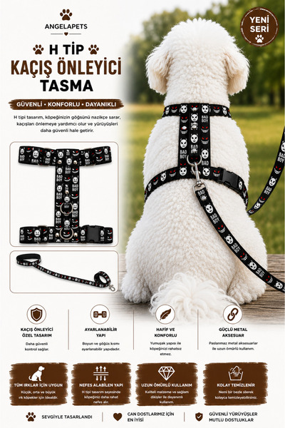 Angelapets H Type Anti-Escape Travel Leash Set