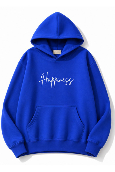 herkesemoda Hanorac cu glugă imprimat Happines, cu 2 fire, tip Rasteron