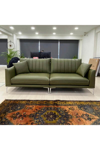 Velva İtalyan Deri Modern Koltuk Hakiki Deri Üçlü Koltuk