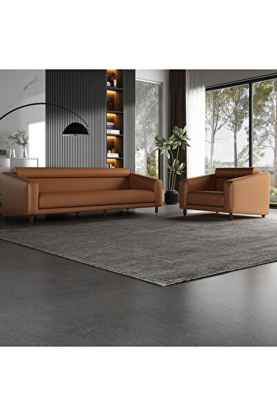 veluxe home Bonte İtalyan Deri Modern Koltuk Takımı Hakiki Deri Koltuk Takımı