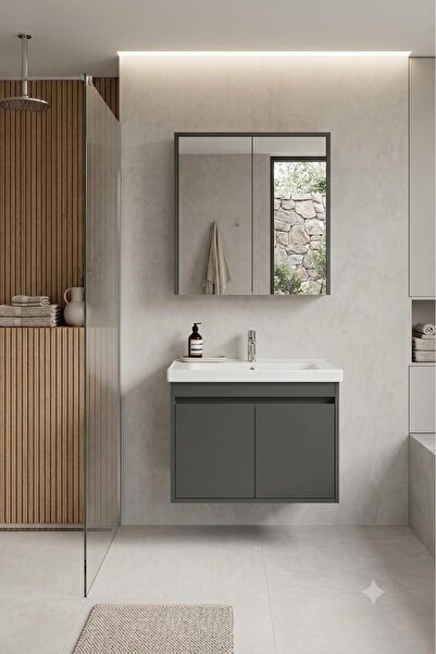 Genel Markalar Banium Antrova 80 cm Lavabolu Banyo Dolabı