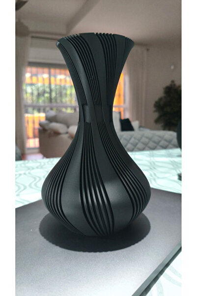 SeSa 3d Spiral İşlemeli Bohem Vazo 3d / Sudan Etkilenmez