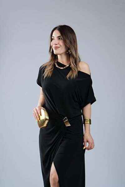 DRESSIFY WOMEN’S FASHION Γυναικείο κοντομάνικο μονό ώμο με ανοιχτή μέση ελαστ...